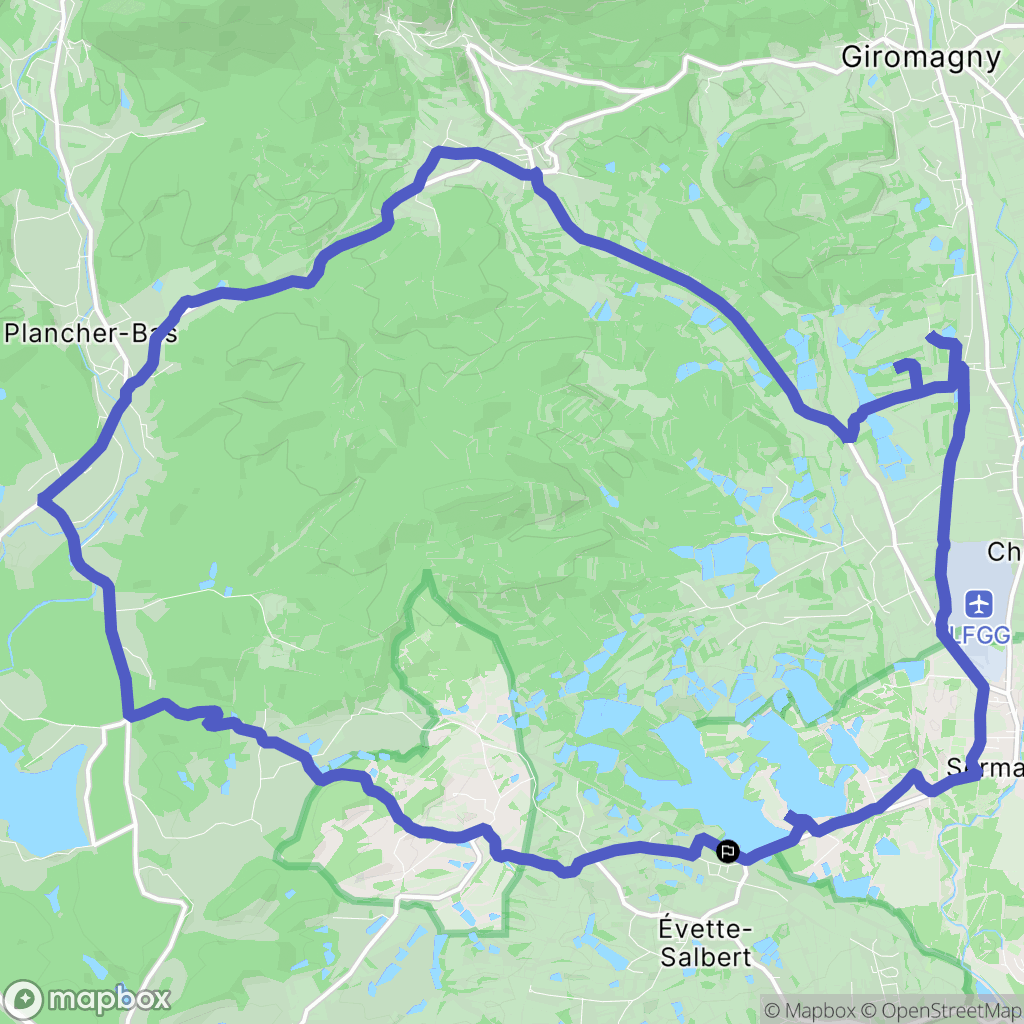 Évette-Salbert : carte du parcours de randonnée - France