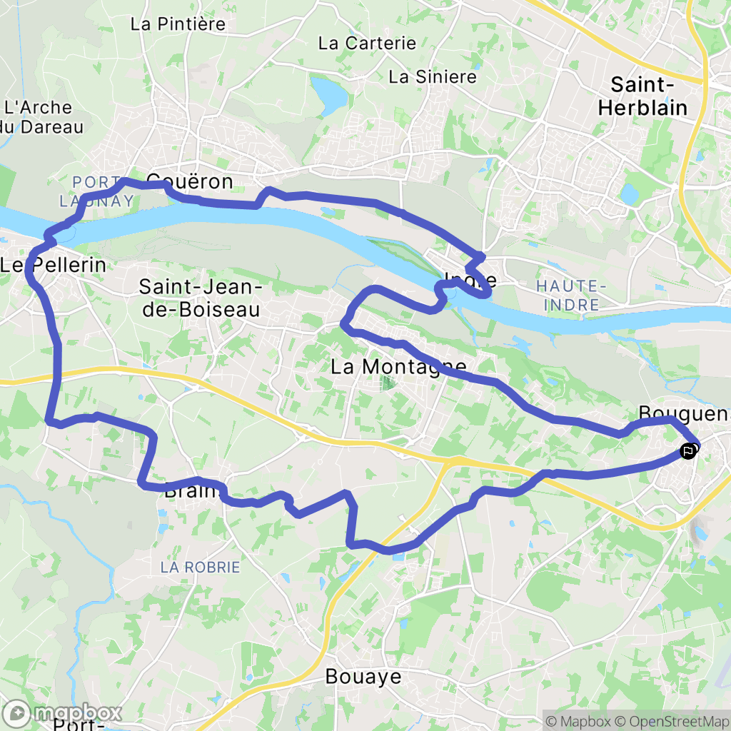 Bouguenais : carte du parcours de randonnée - France