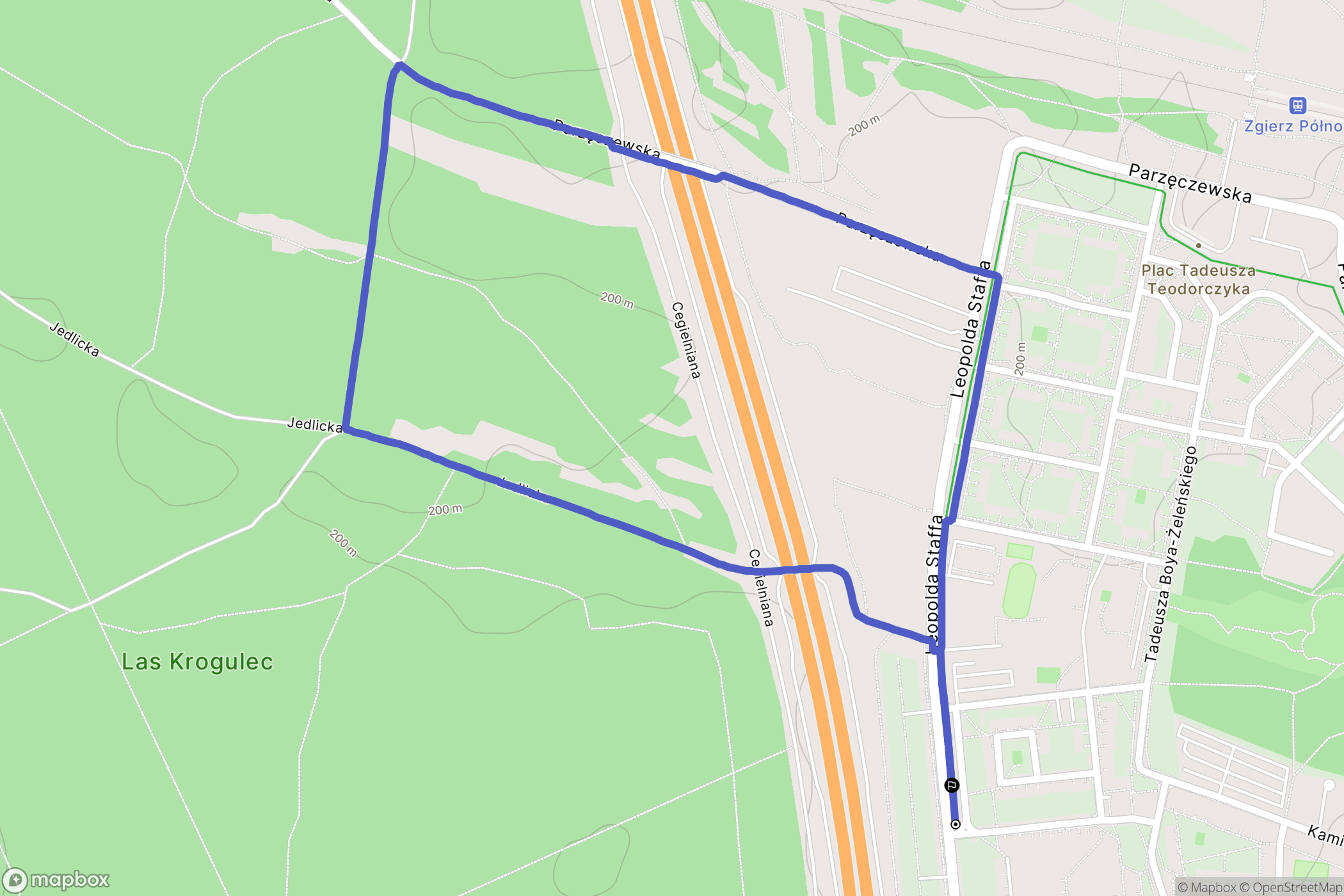 Zgierz: mapa trasy - Poland
