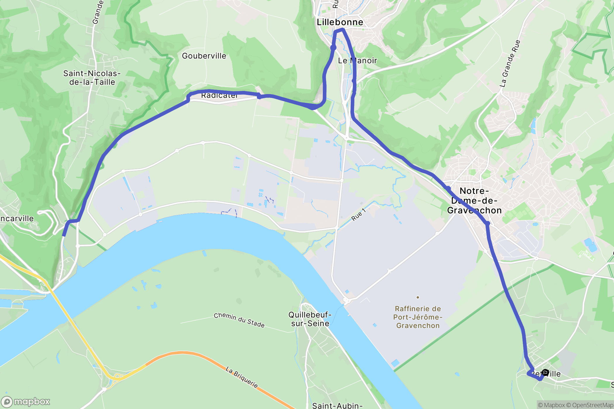 Petiville : carte du parcours de randonnée - France