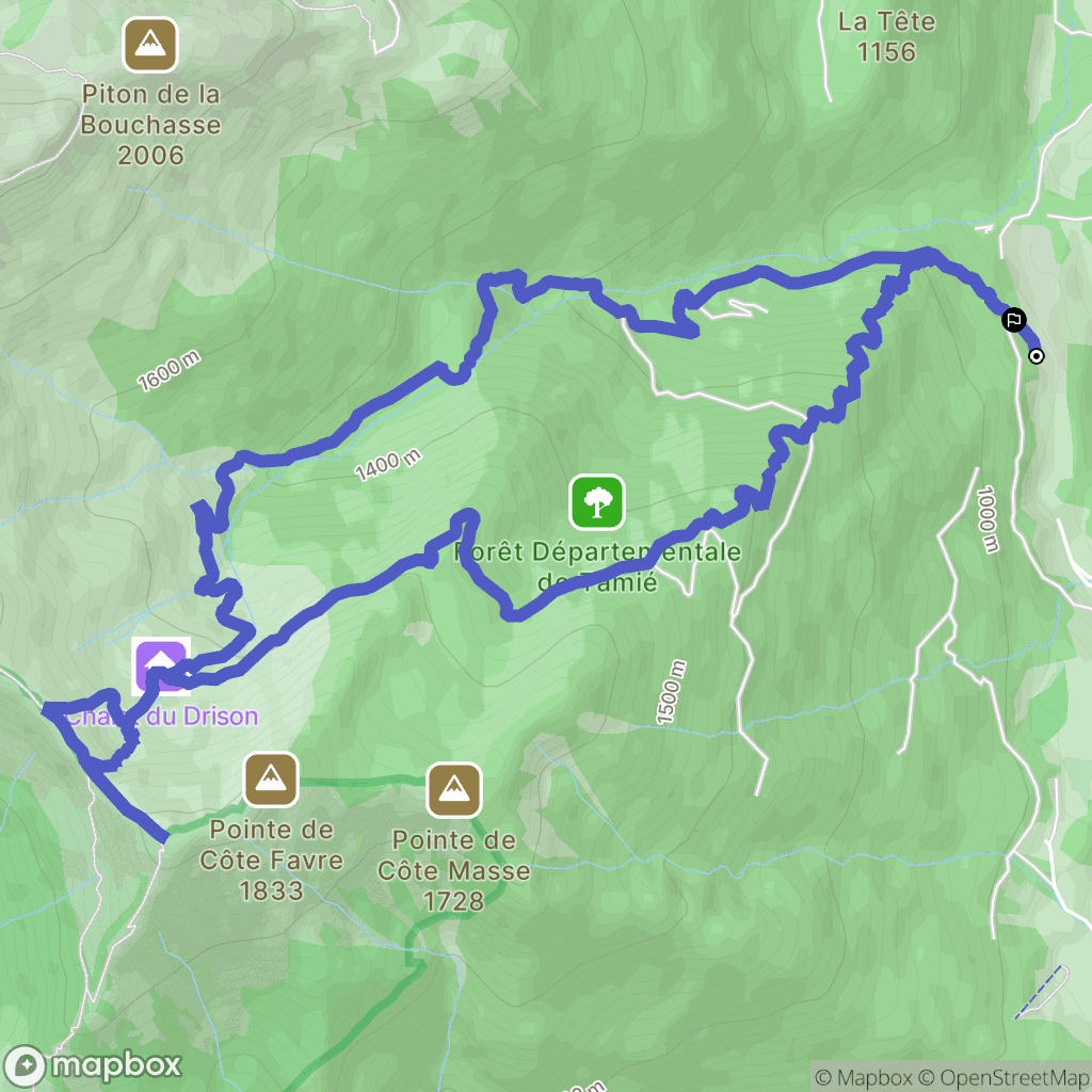 Plancherine : carte du parcours de randonnée - France