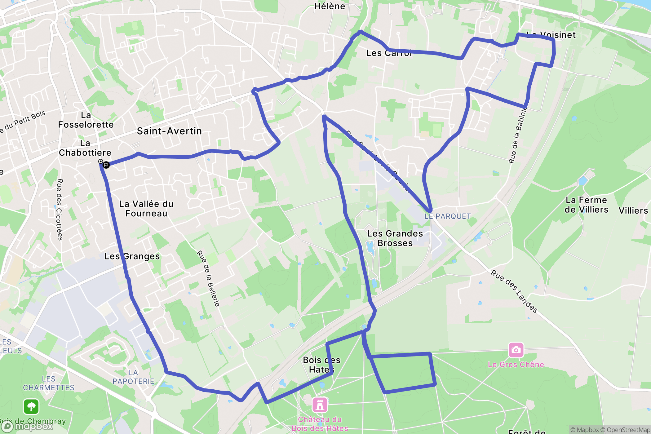 Saint-Avertin : carte du parcours de randonnée - France