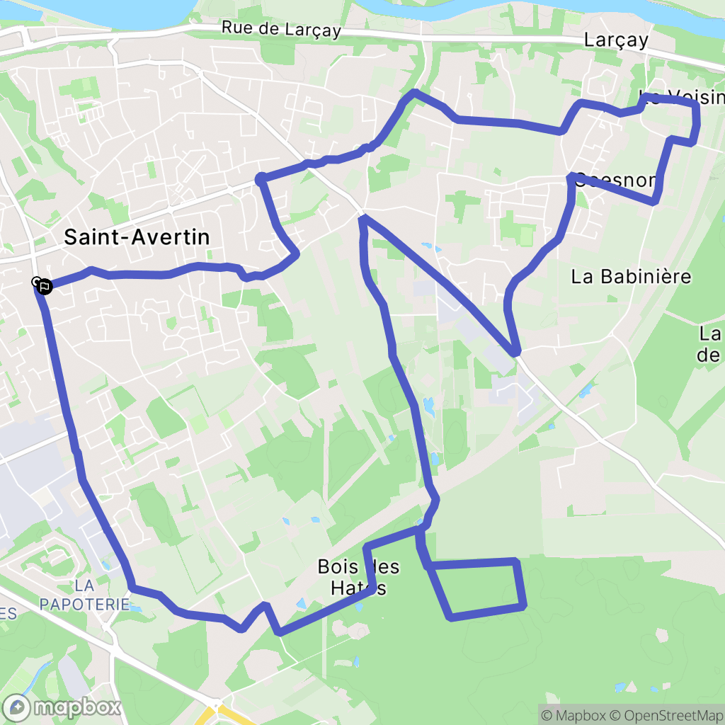 Saint-Avertin : carte du parcours de randonnée - France