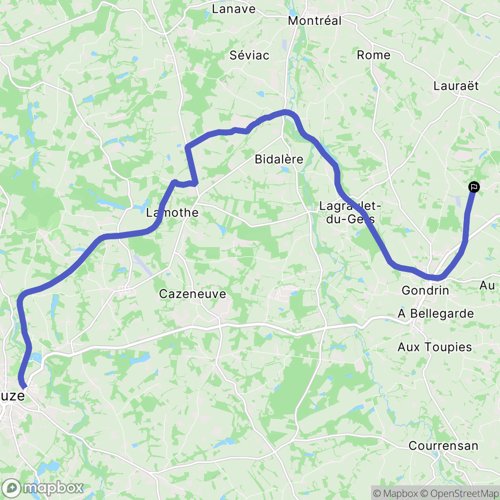 Lauraët : carte du parcours de randonnée - France
