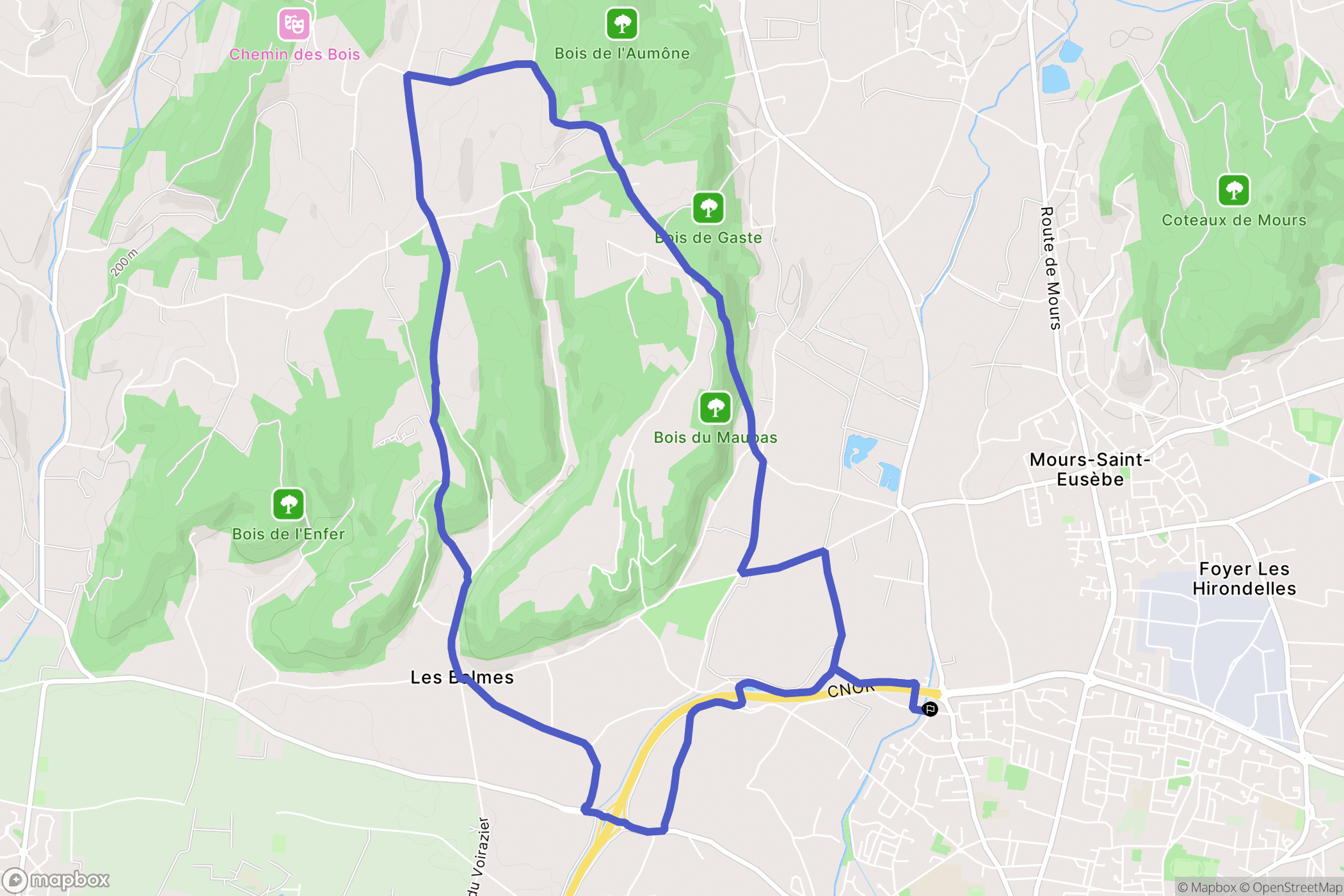 Romans-sur-Isère : carte du parcours de randonnée - France