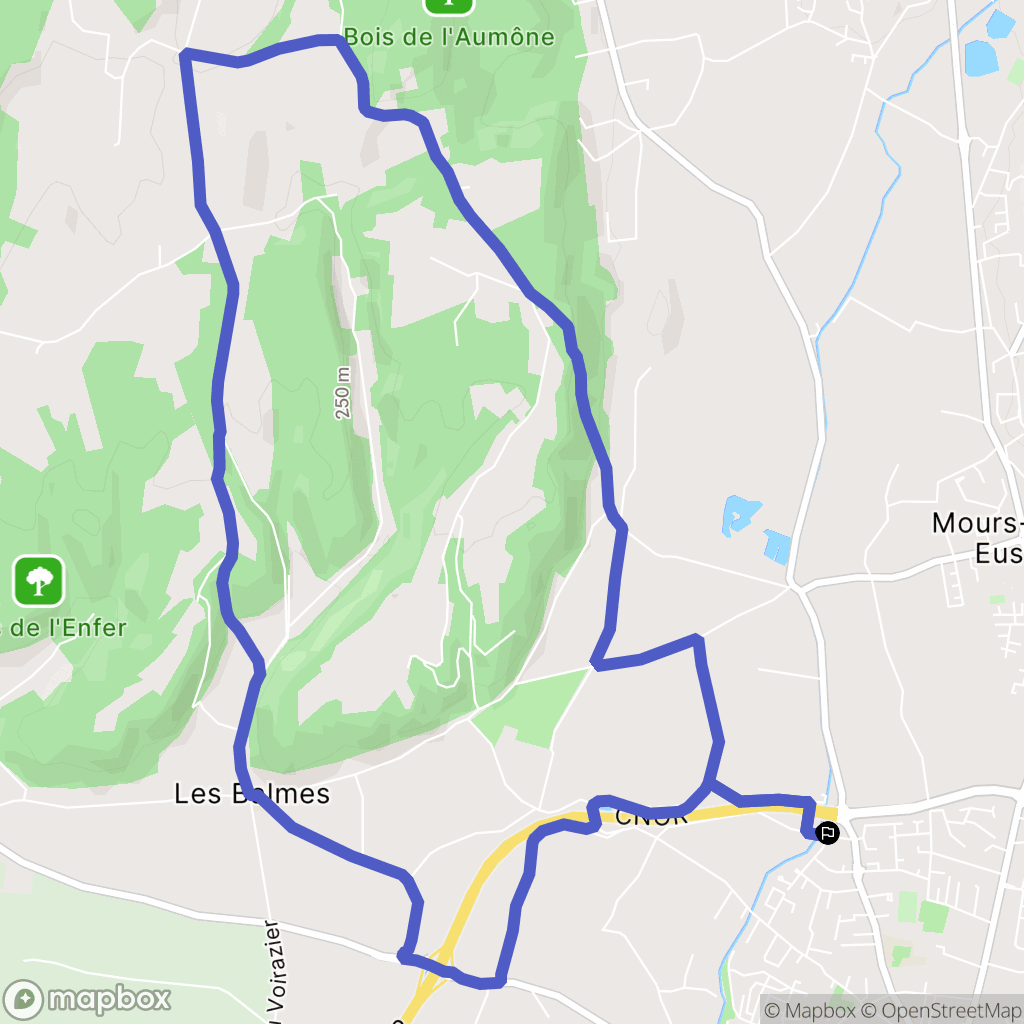 Romans-sur-Isère : carte du parcours de randonnée - France