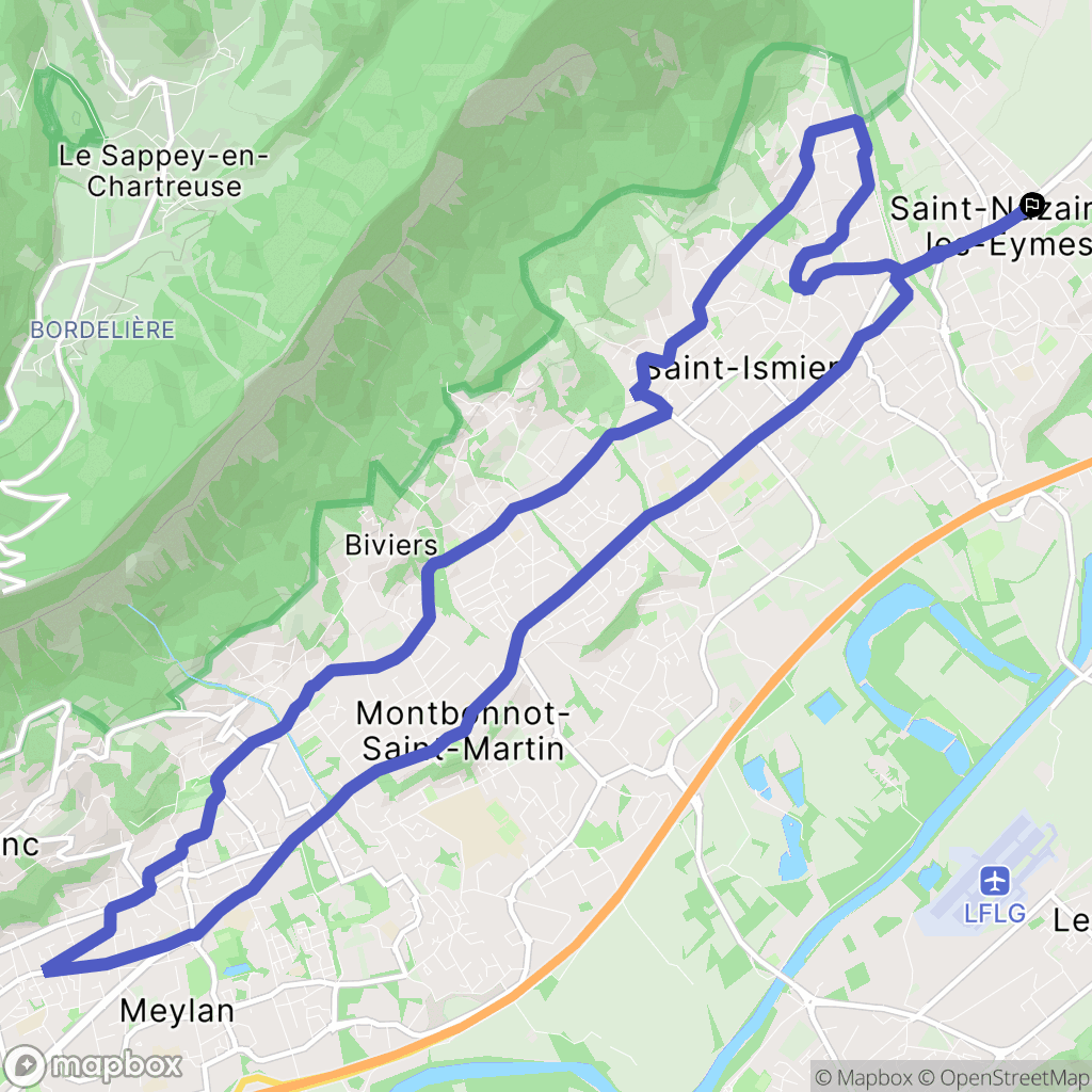 Saint-Nazaire-les-Eymes : carte du parcours de randonnée - France
