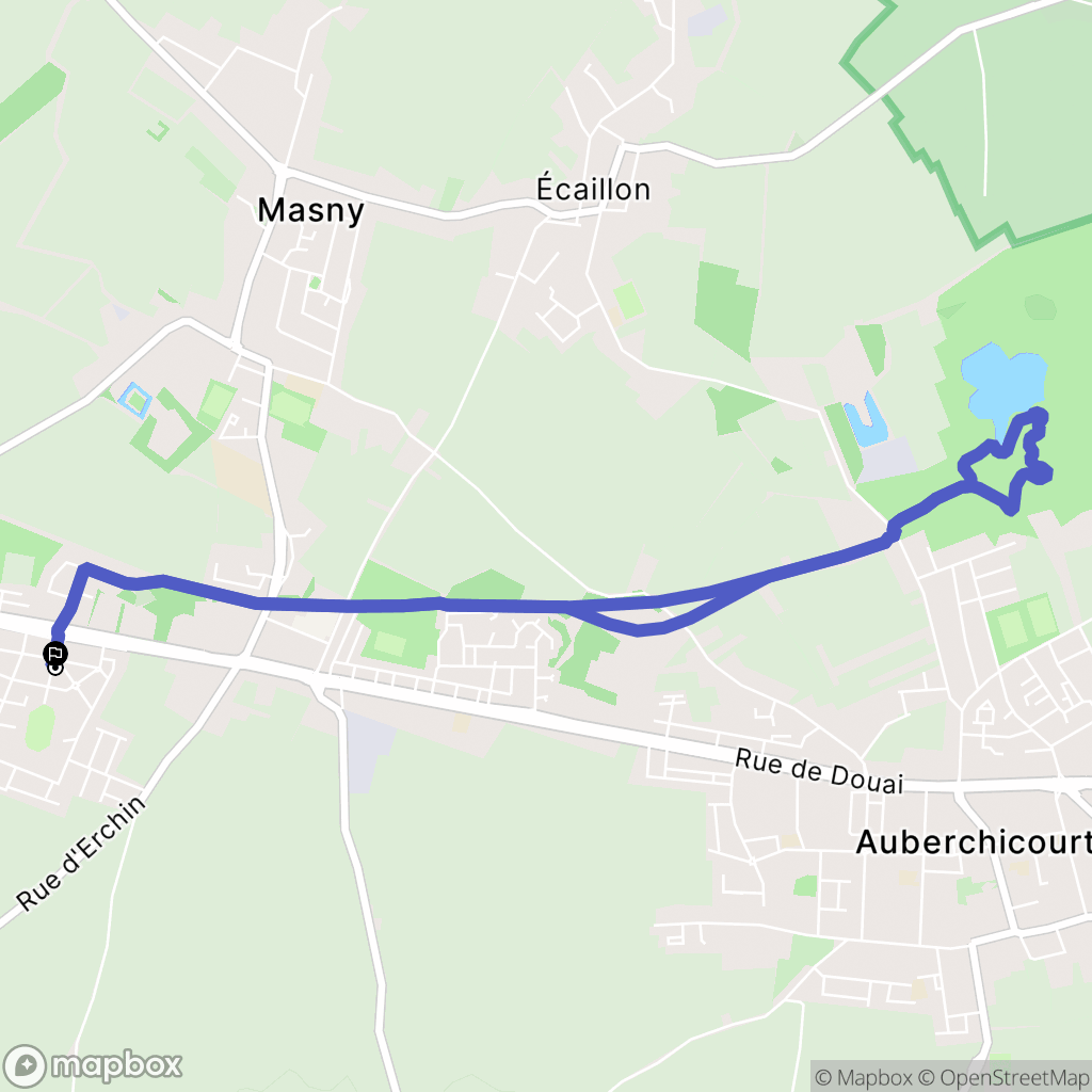 Masny : carte du parcours de randonnée - France