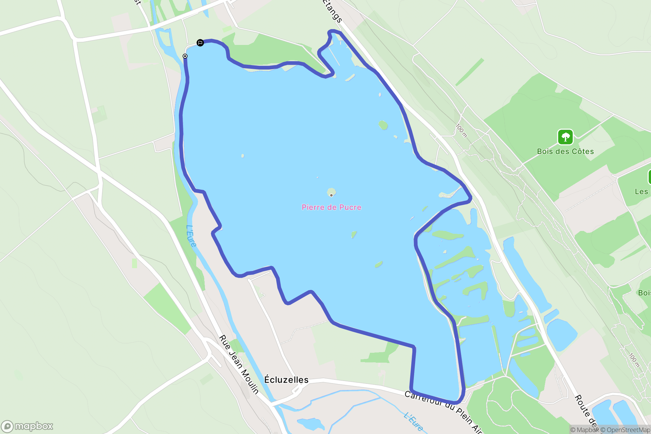 Mézières-en-Drouais : carte du parcours de randonnée - France