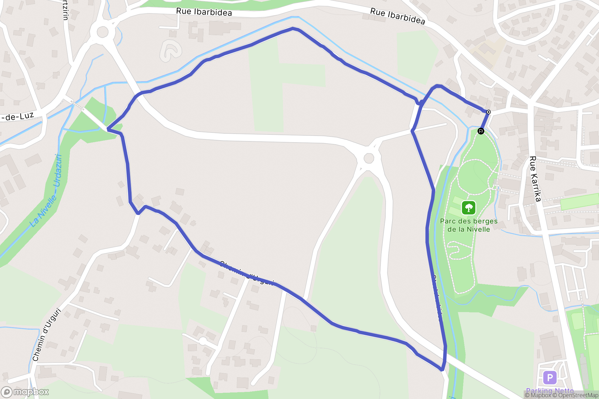 Saint-Pée-sur-Nivelle : carte du parcours de randonnée - France