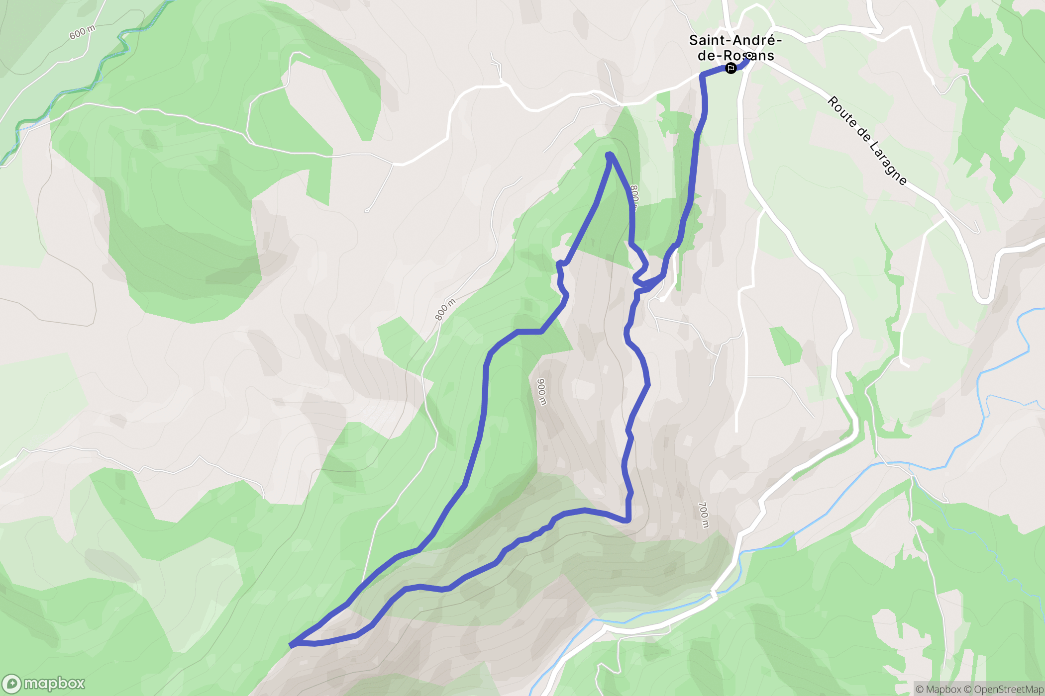 Saint-André-de-Rosans : carte du parcours de randonnée - France