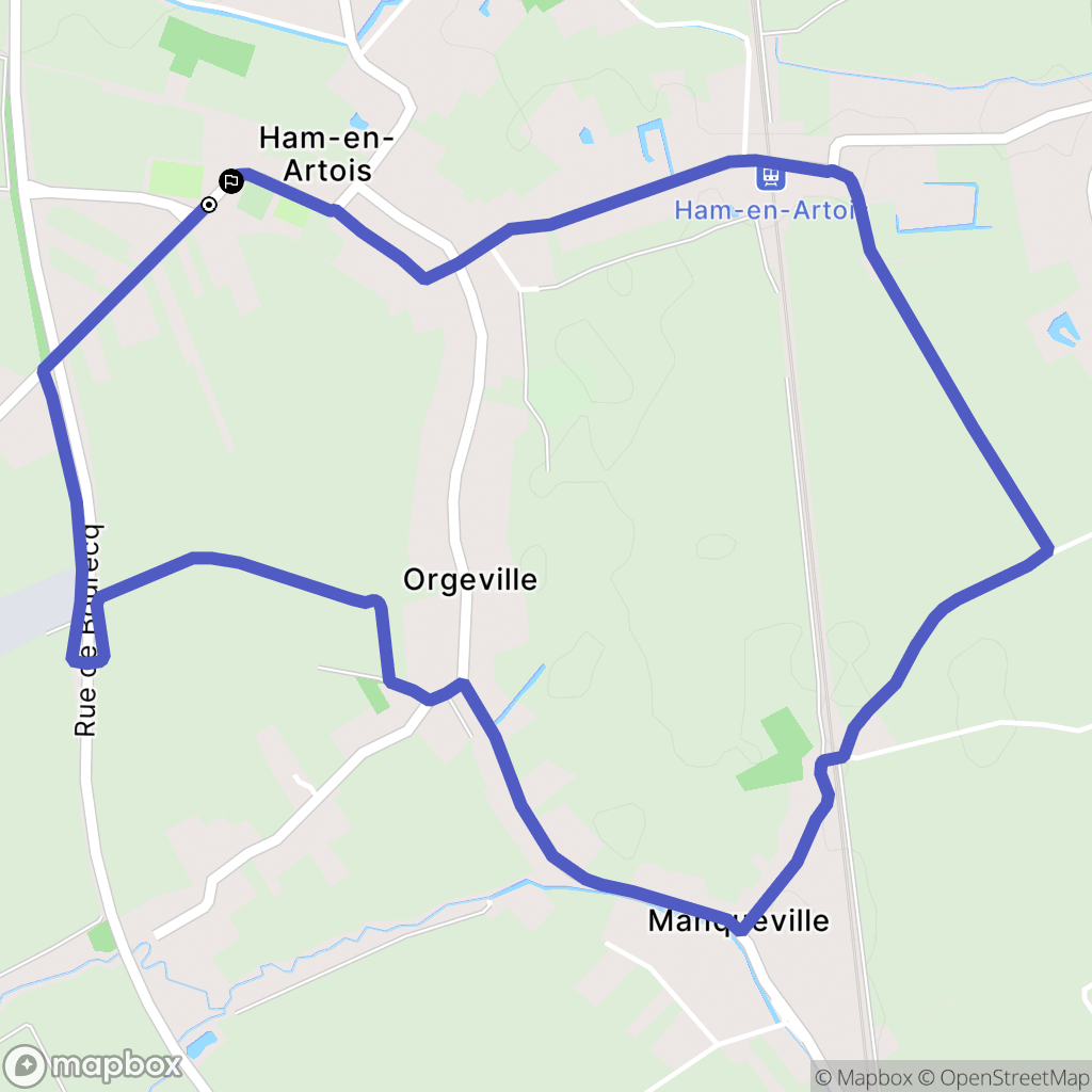 Ham-en-Artois : carte du parcours de randonnée - France