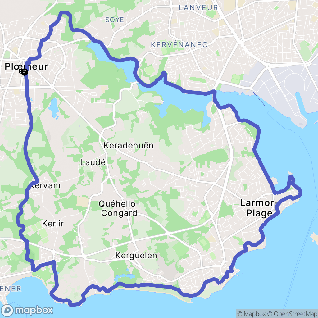 Ploemeur : carte du parcours de randonnée - France