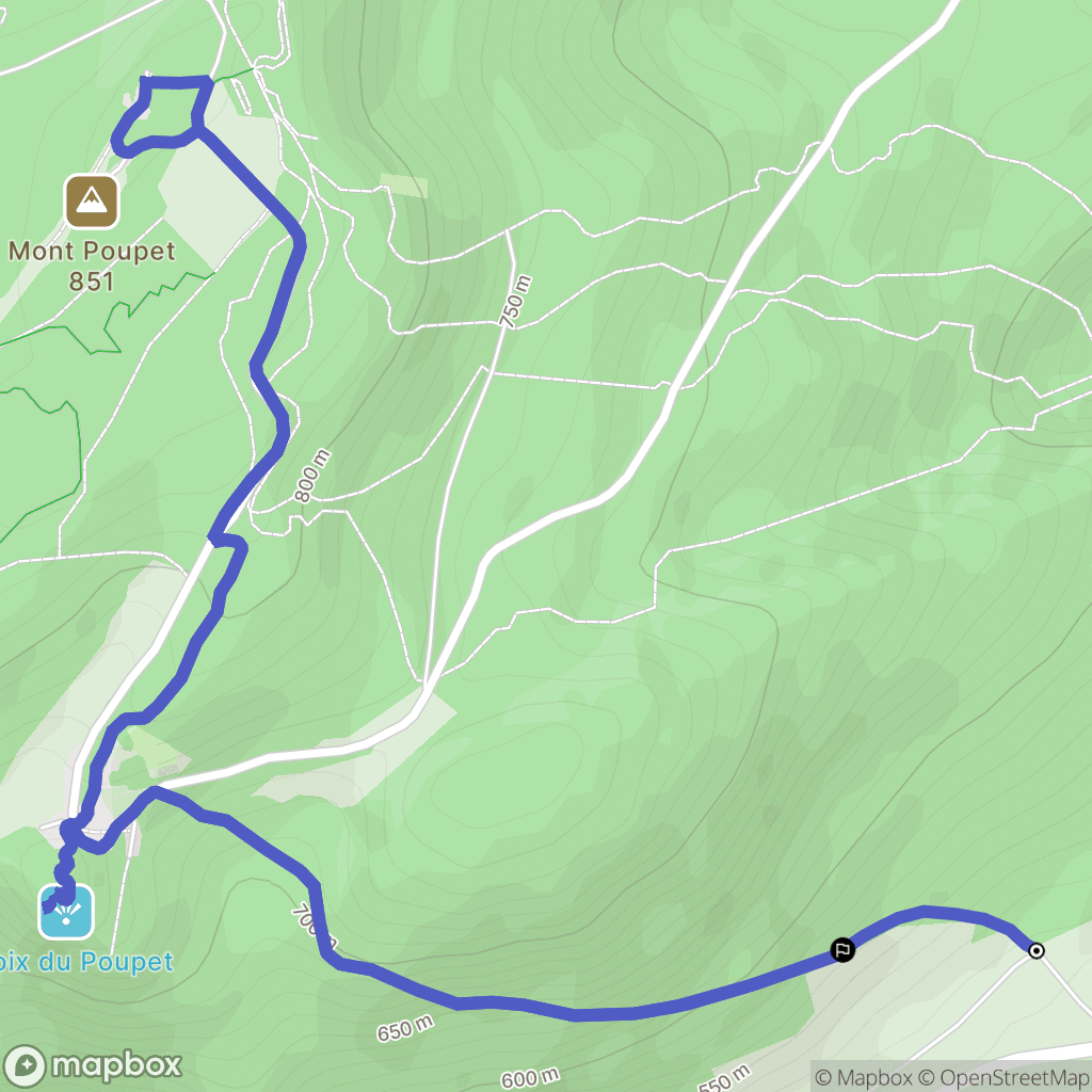 Saint-Thiébaud : carte du parcours de randonnée - France