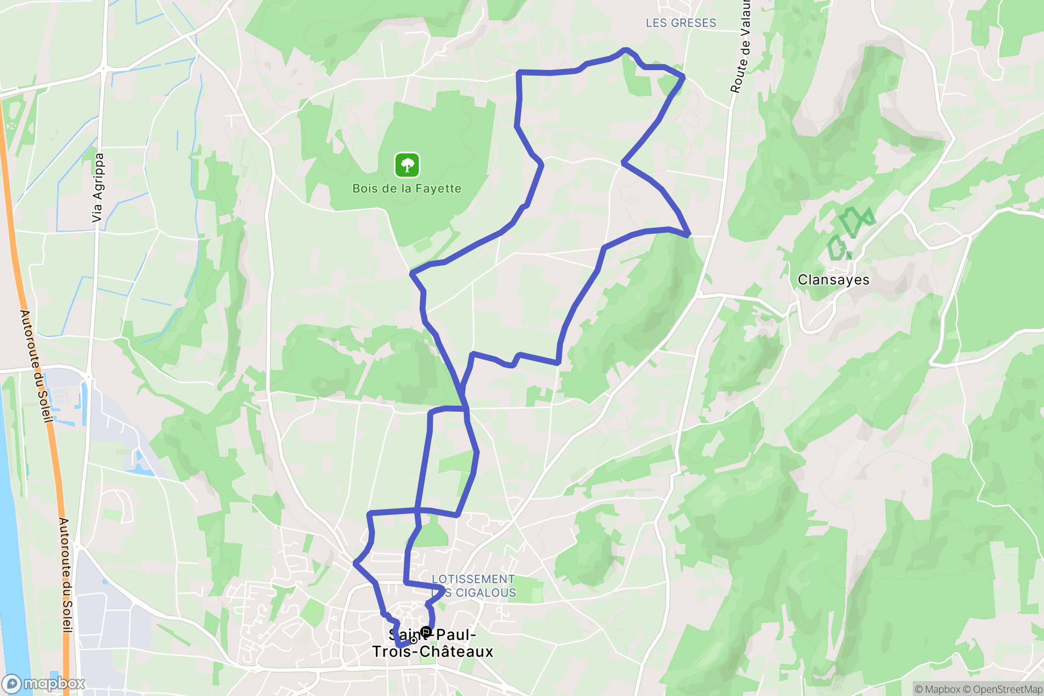 Saint-Paul-Trois-Châteaux: routekaart voor buitenactiviteiten - France