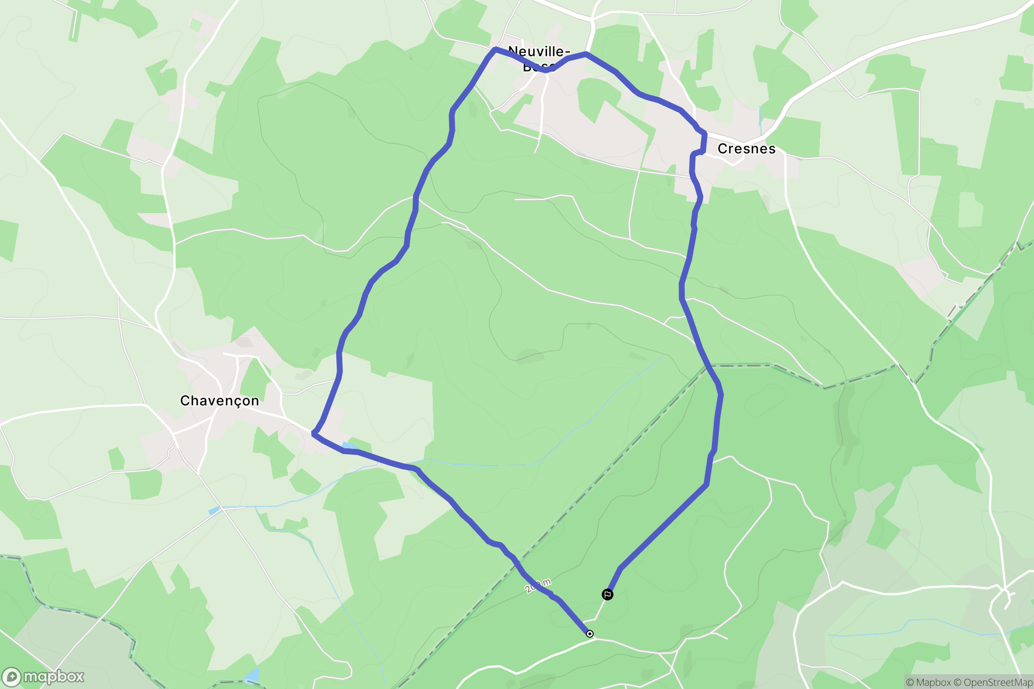 Haravilliers : carte du parcours de randonnée - France