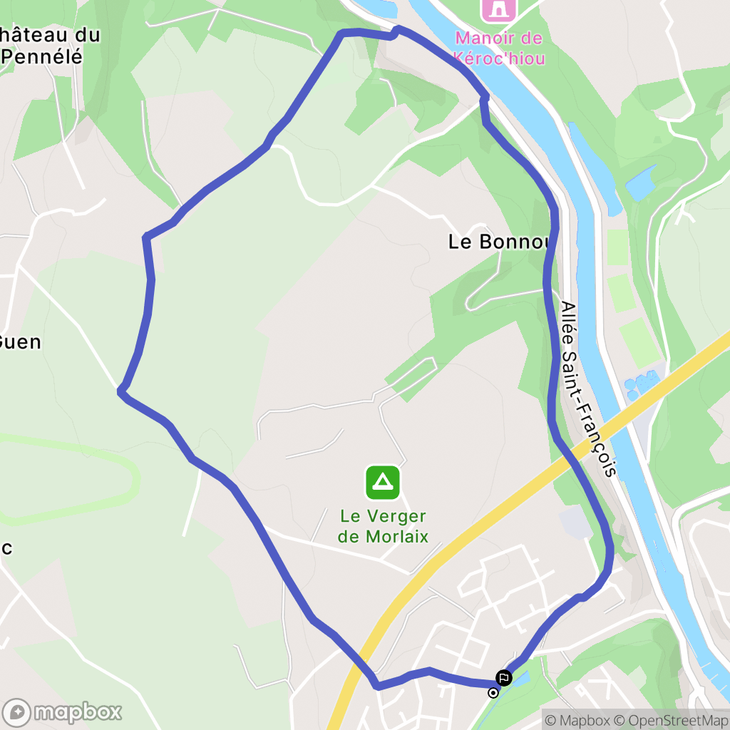 Saint-Martin-des-Champs : carte du parcours de randonnée - France