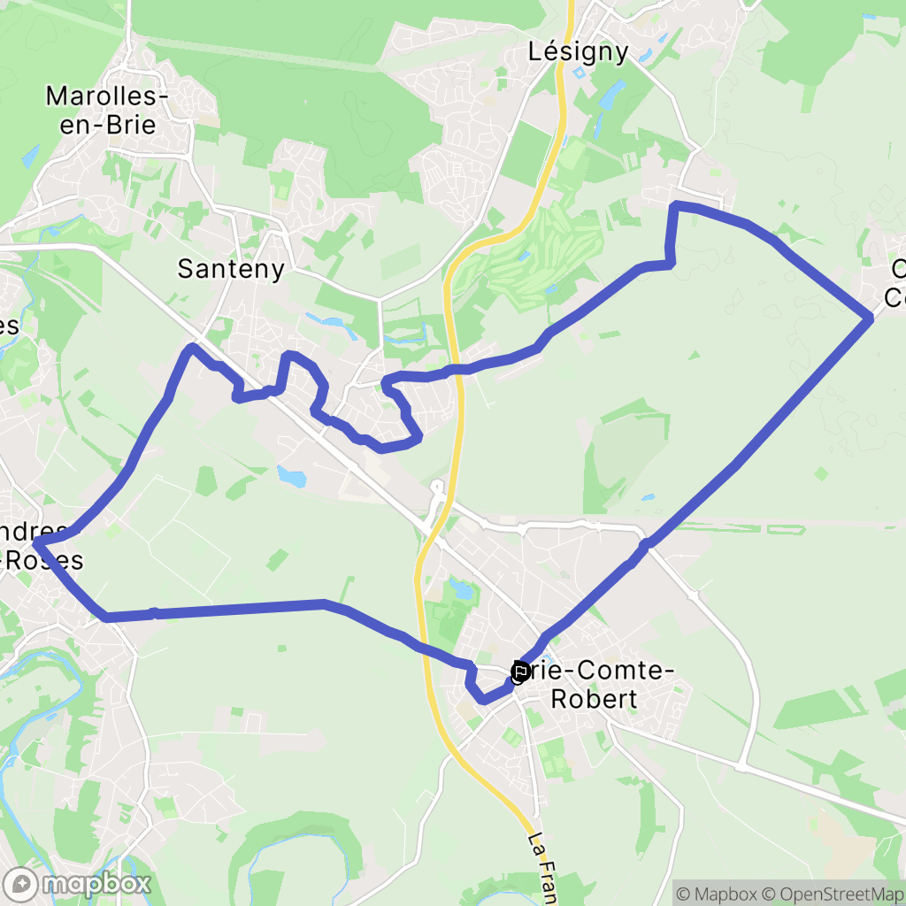 Brie-Comte-Robert : carte du parcours de randonnée - France