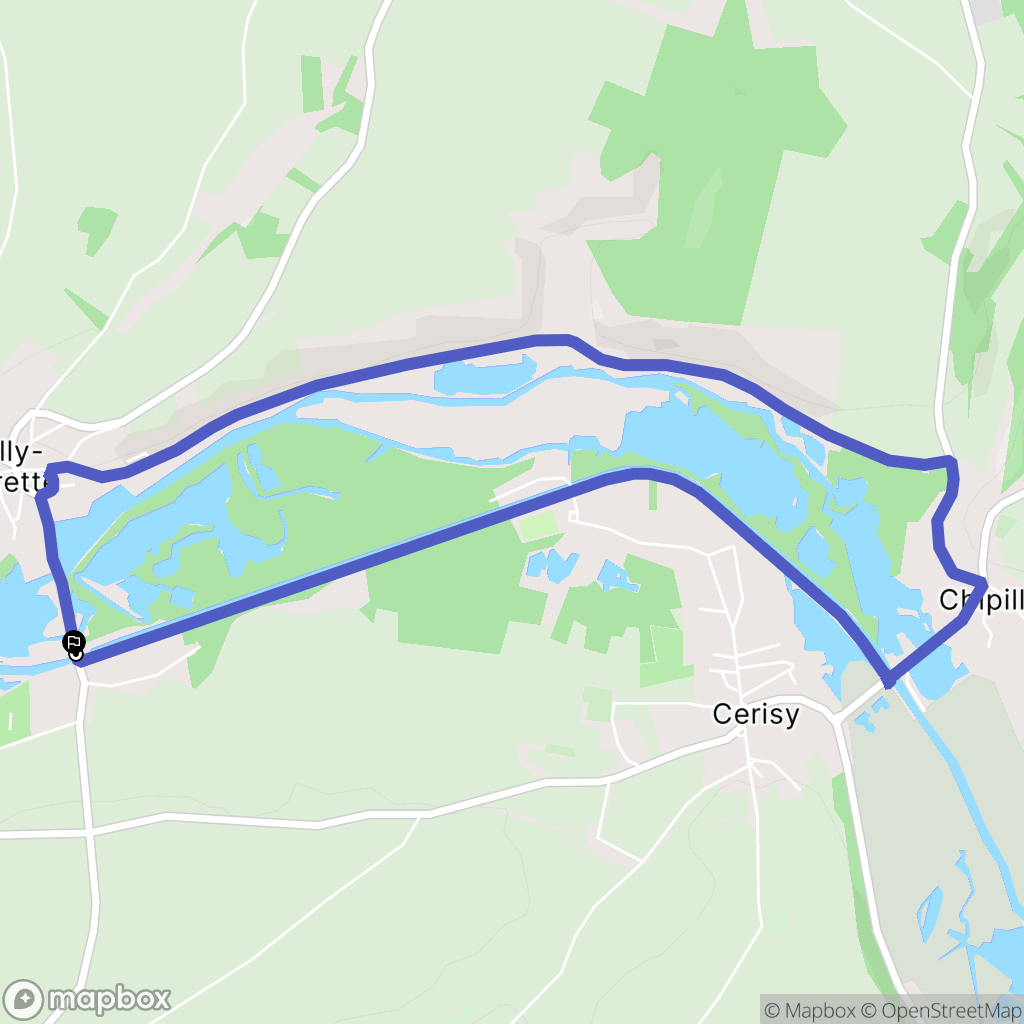 Sailly-Laurette : carte du parcours de randonnée - France