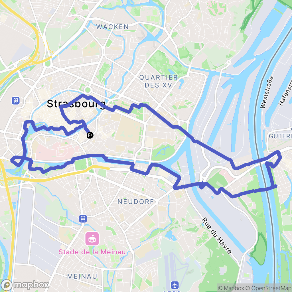Strasbourg : carte du parcours de randonnée - France
