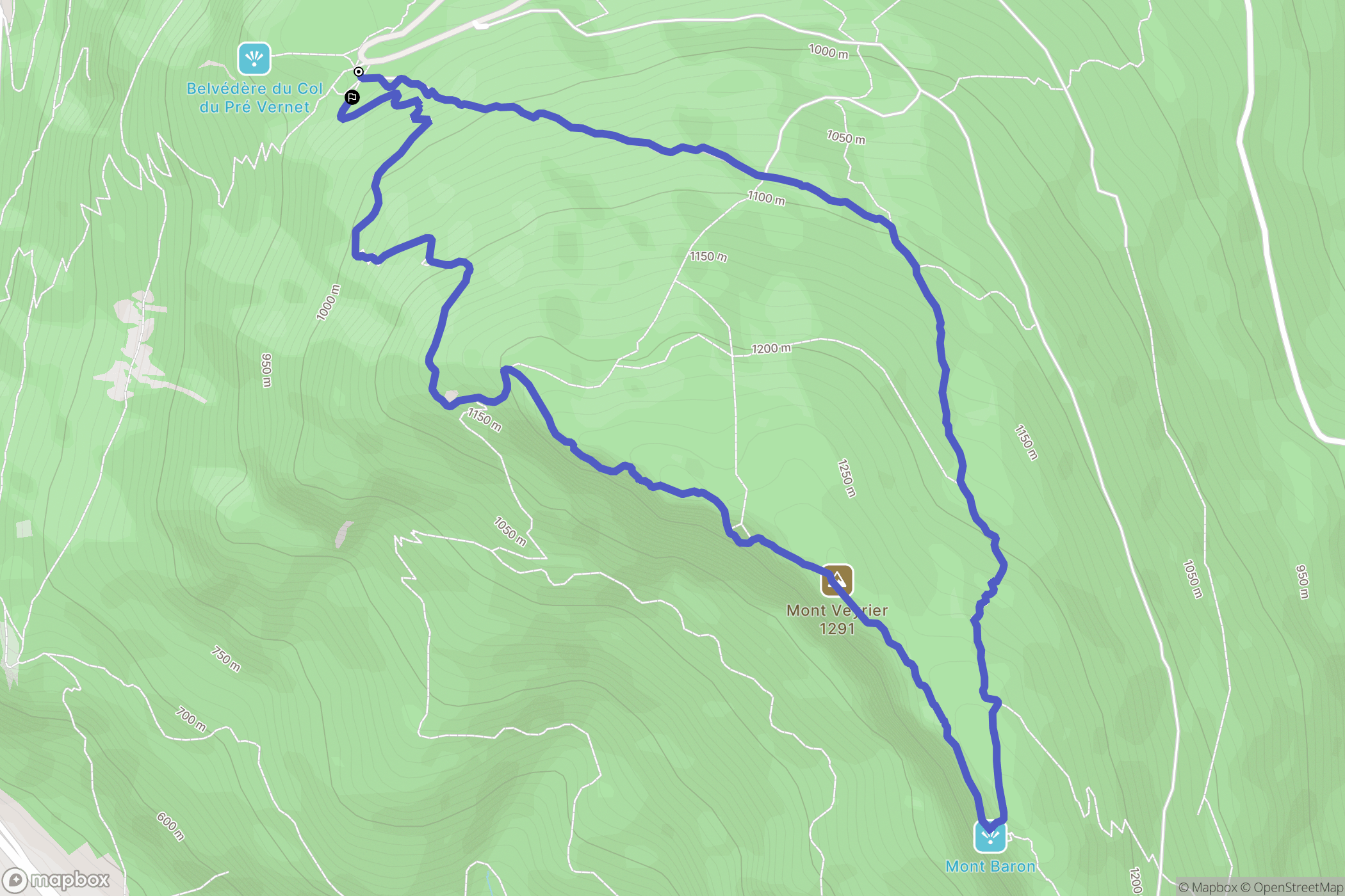 Annecy : carte du parcours de randonnée - France