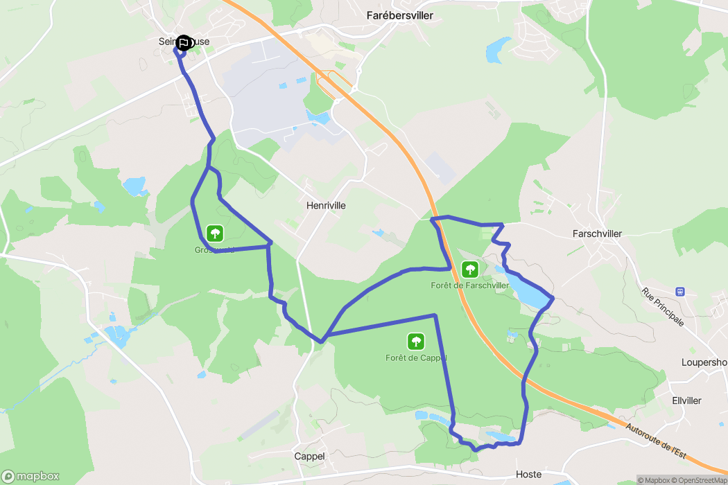 Seingbouse : carte du parcours de randonnée - France