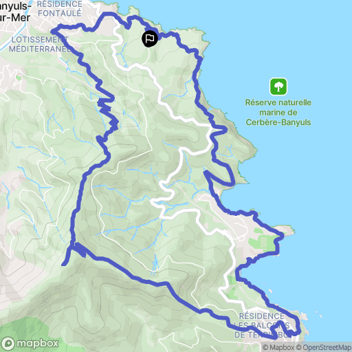 Banyuls-sur-Mer : carte du parcours de randonnée - France
