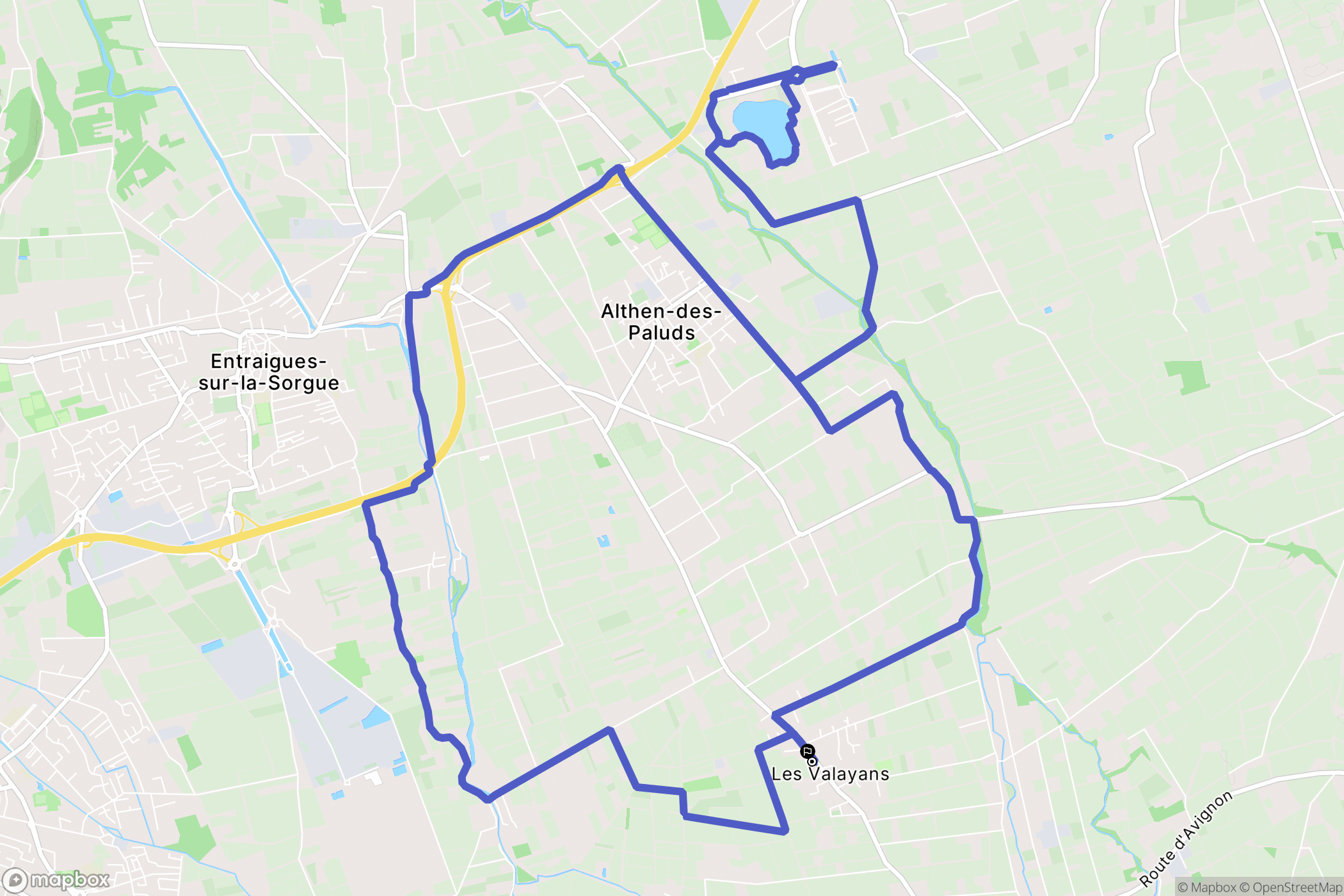 Pernes-les-Fontaines : carte du parcours de randonnée - France