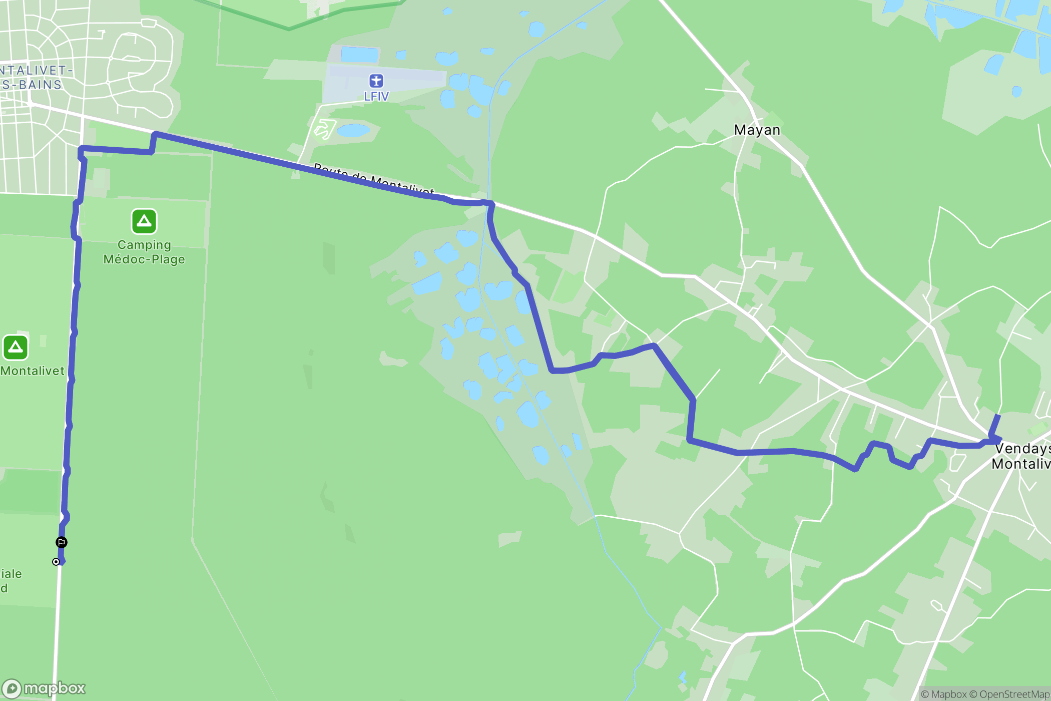 Vendays-Montalivet : carte du parcours de randonnée - France