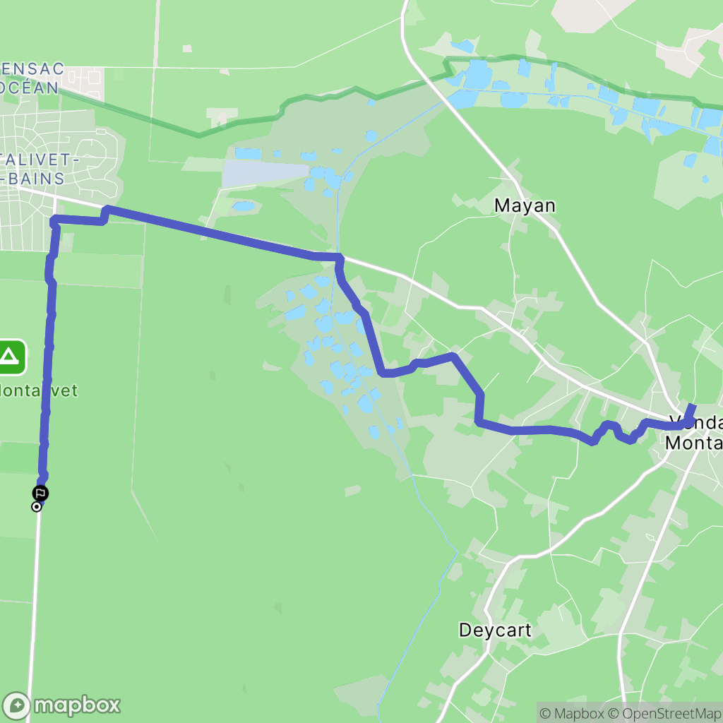 Vendays-Montalivet : carte du parcours de randonnée - France