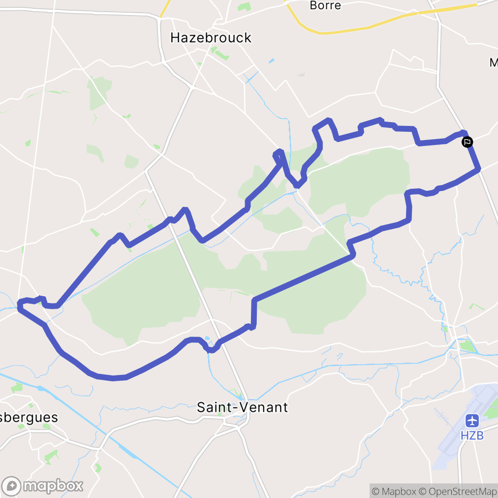 Vieux-Berquin : carte du parcours de randonnée - France