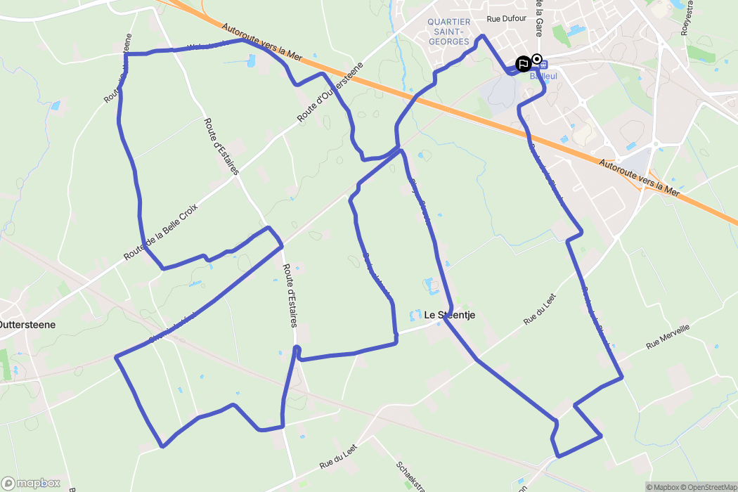 Bailleul : carte du parcours de randonnée - France