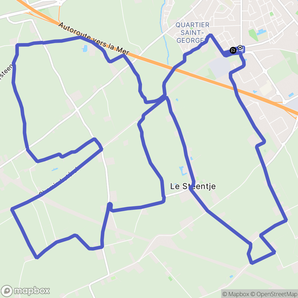 Bailleul : carte du parcours de randonnée - France