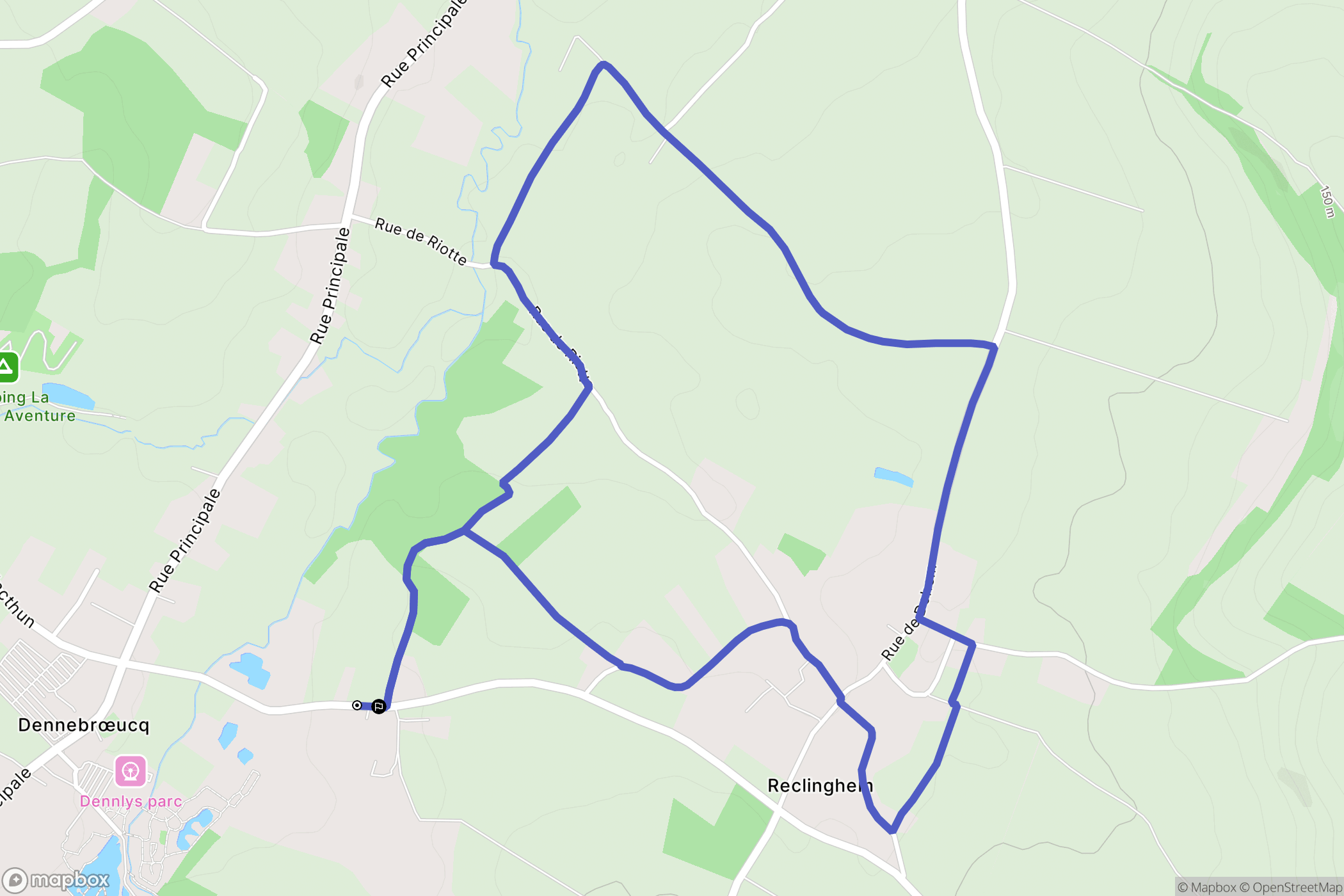 Reclinghem : carte du parcours de randonnée - France