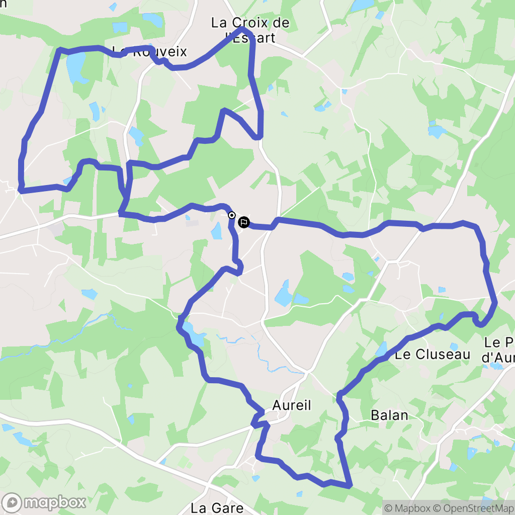 Aureil : carte du parcours de randonnée - France