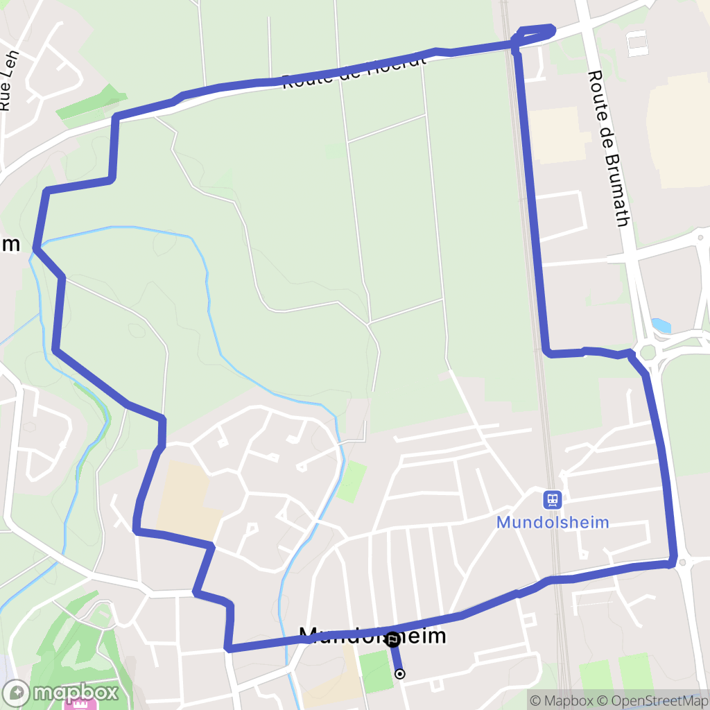 Mundolsheim : carte du parcours de randonnée - France