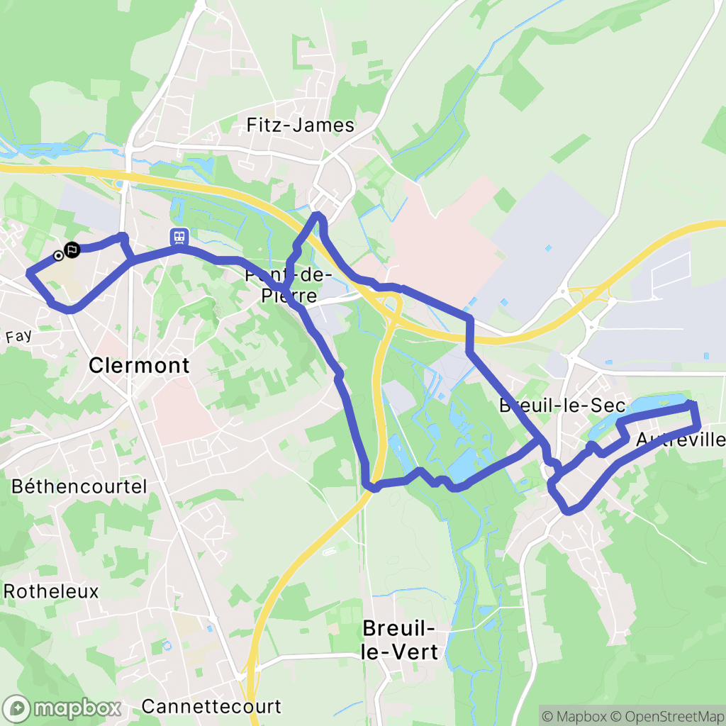 Clermont : carte du parcours de randonnée - France