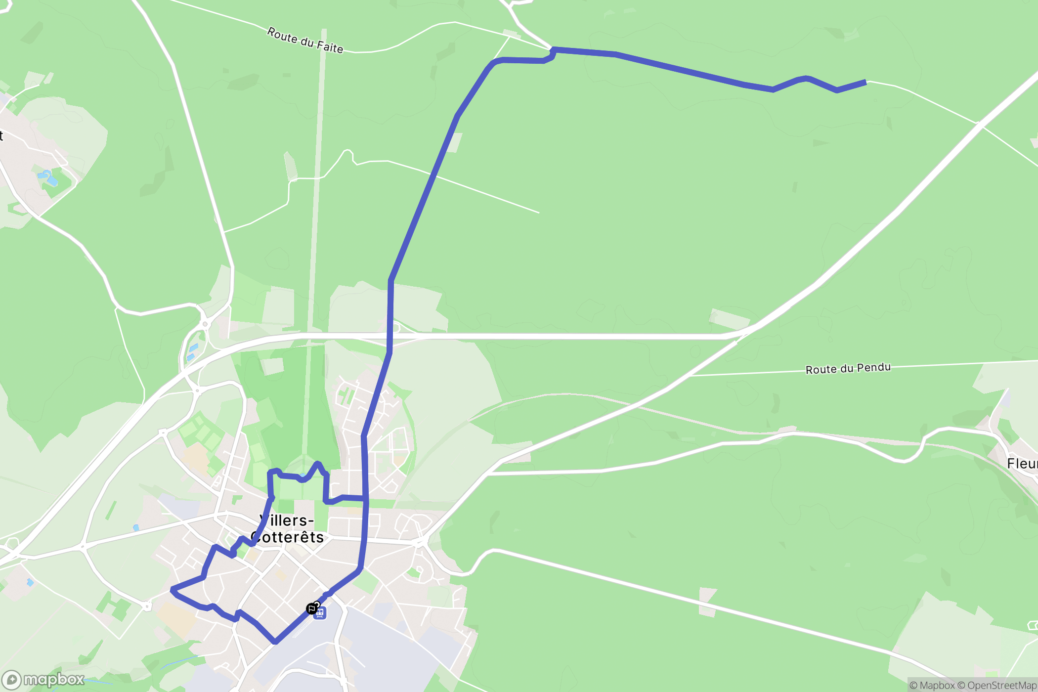 Villers-Cotterêts : carte du parcours de randonnée - France