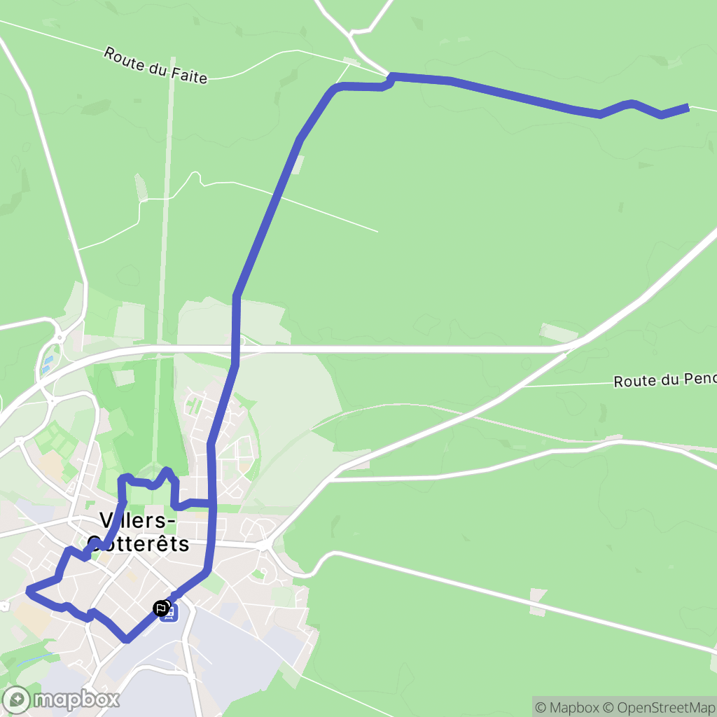 Villers-Cotterêts : carte du parcours de randonnée - France