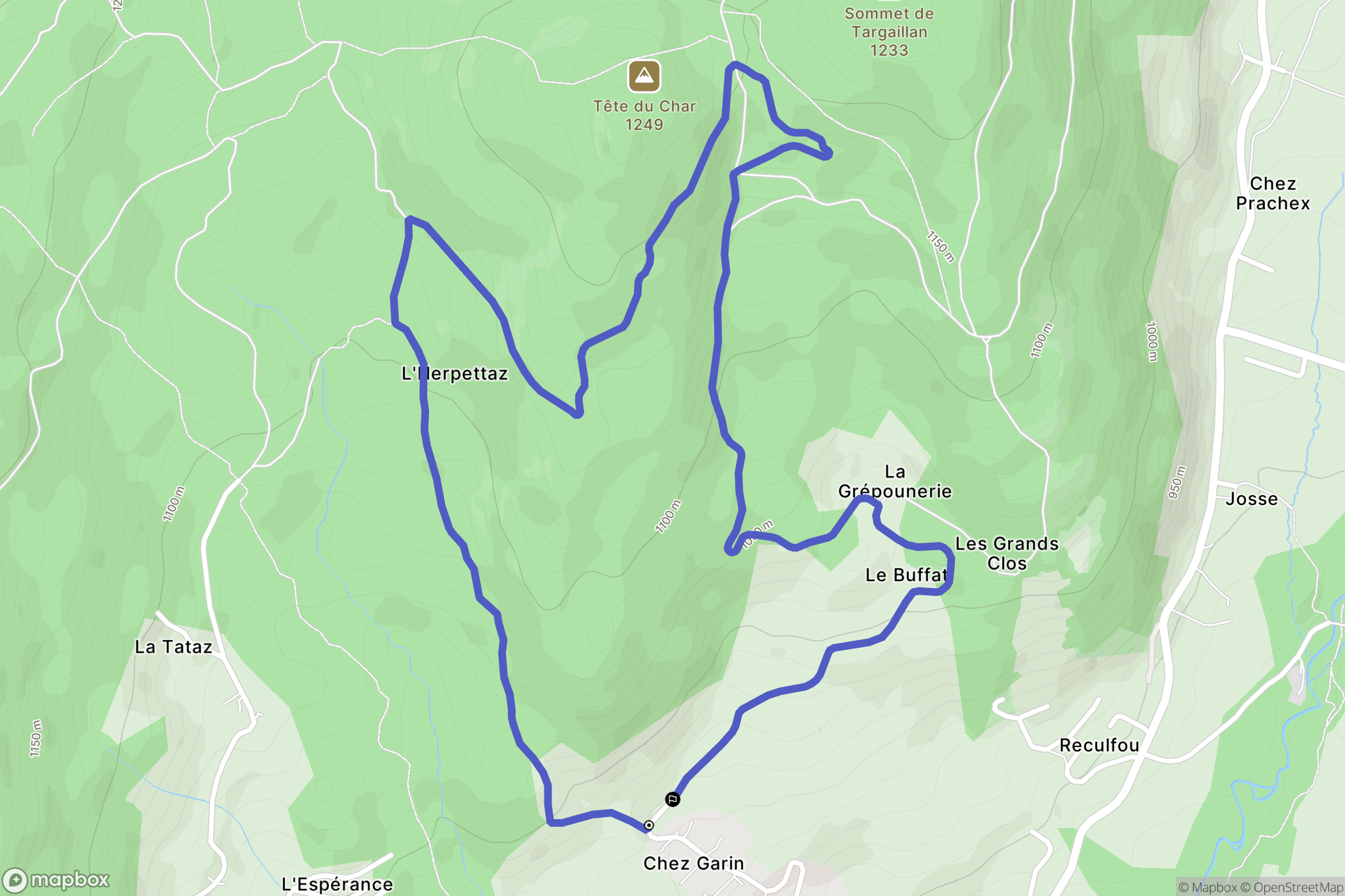 Habère-Lullin : carte du parcours de randonnée - France