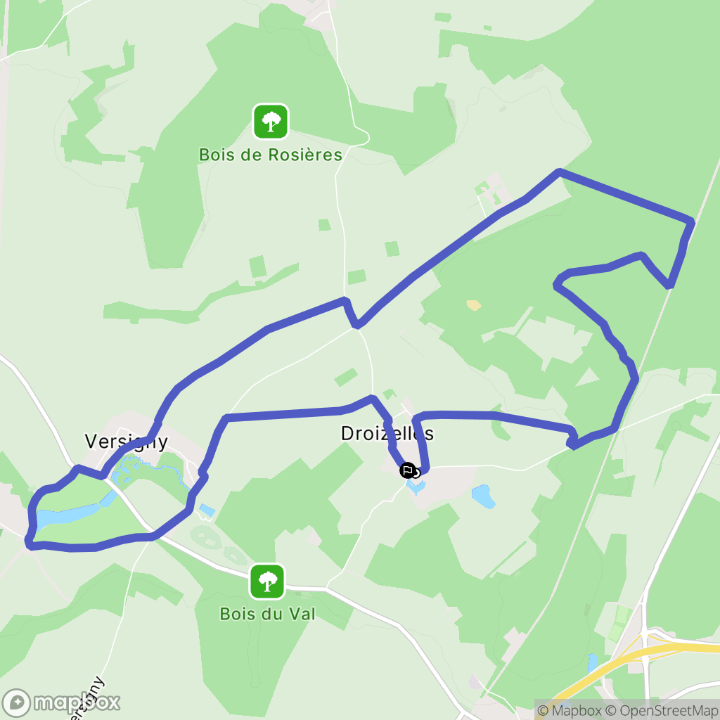 Versigny : carte du parcours de randonnée - France