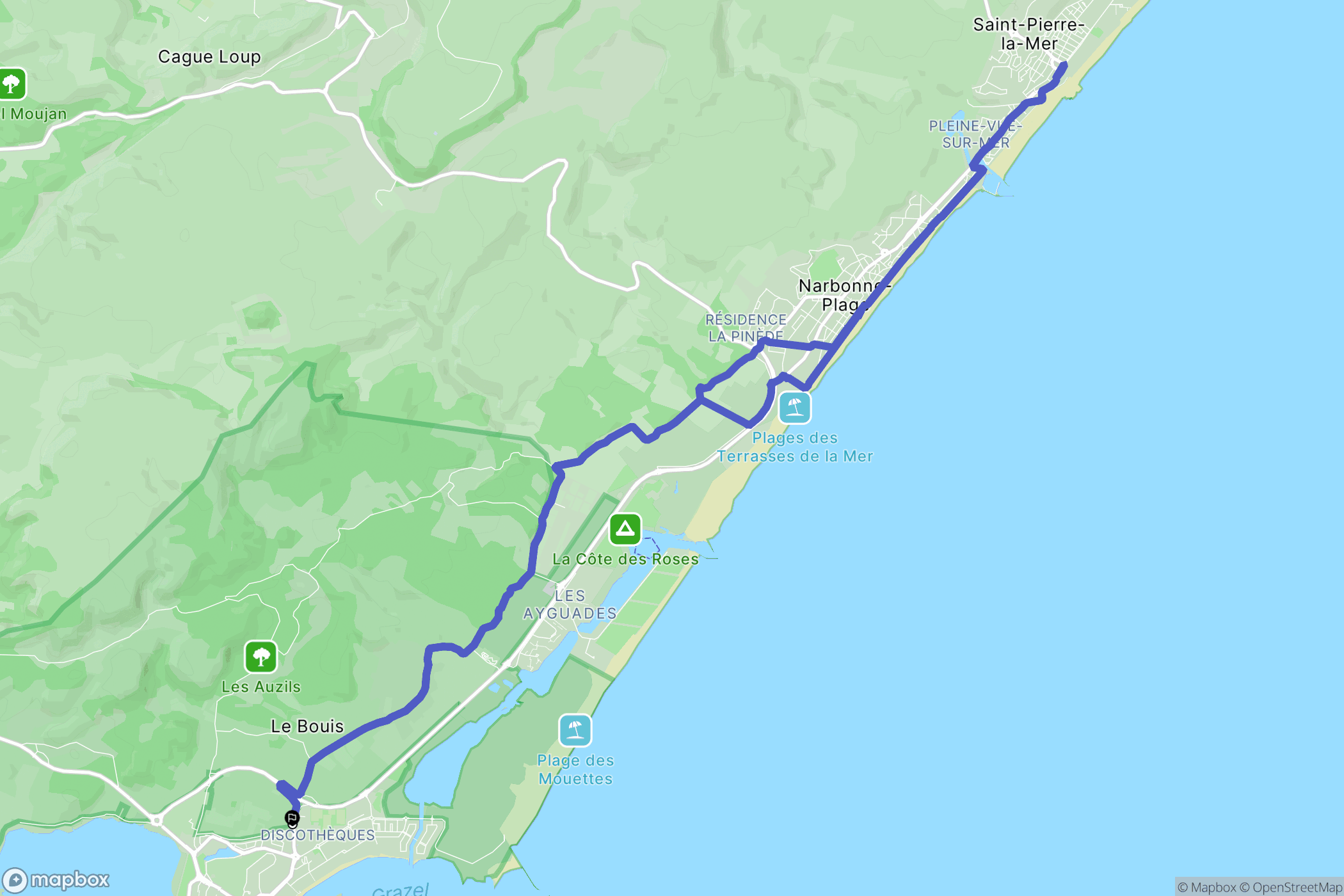 Gruissan : carte du parcours de randonnée - France