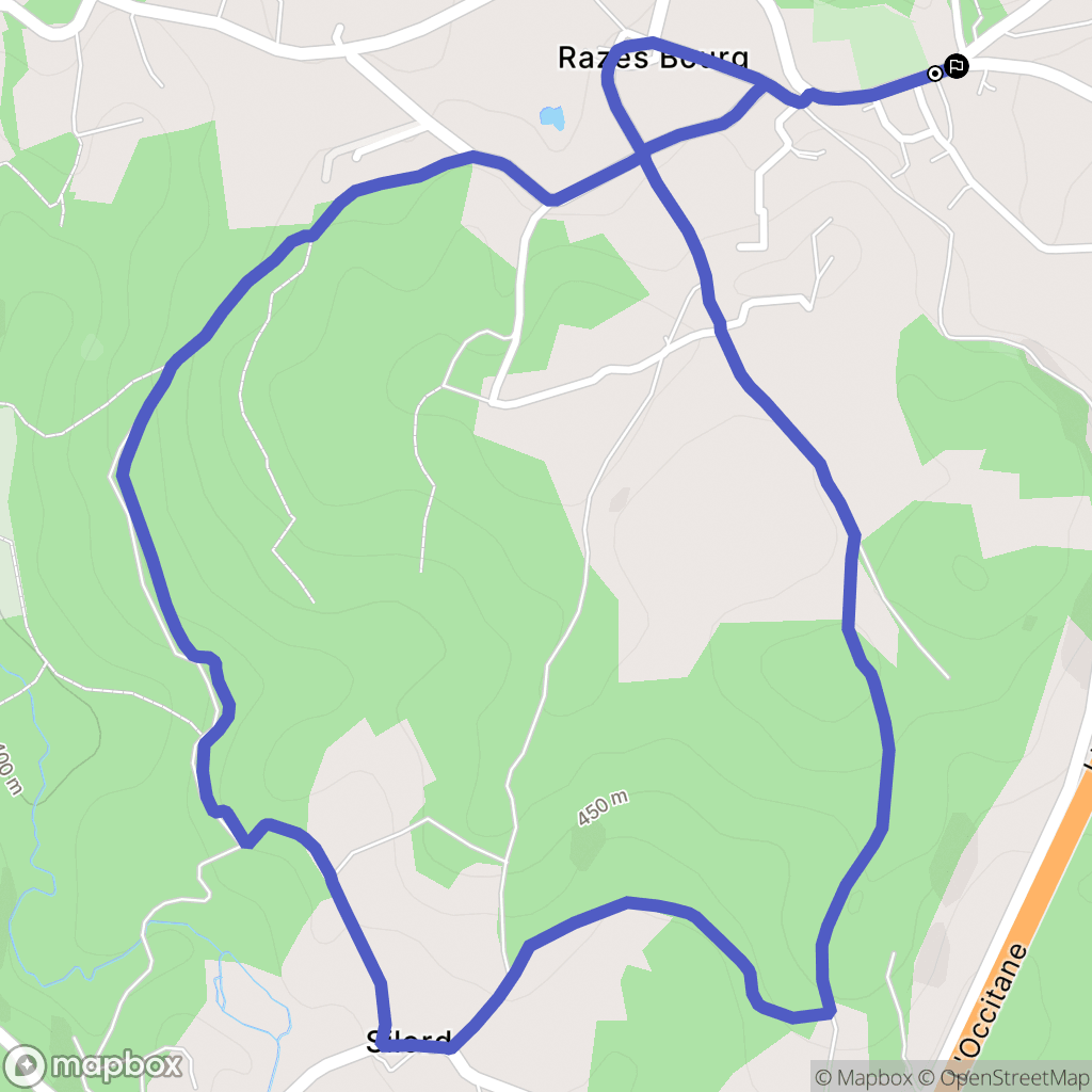 Razès : carte du parcours de randonnée - France