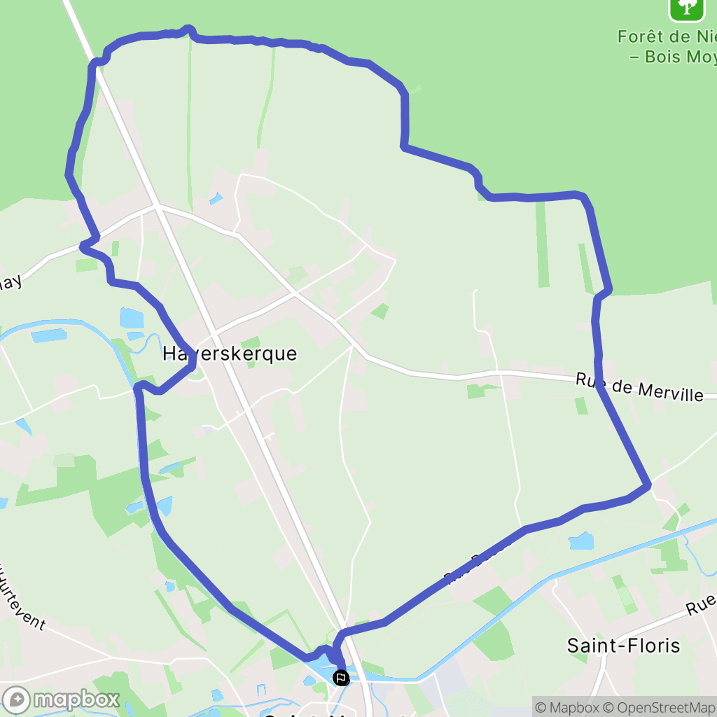 Saint-Venant : carte du parcours de randonnée - France