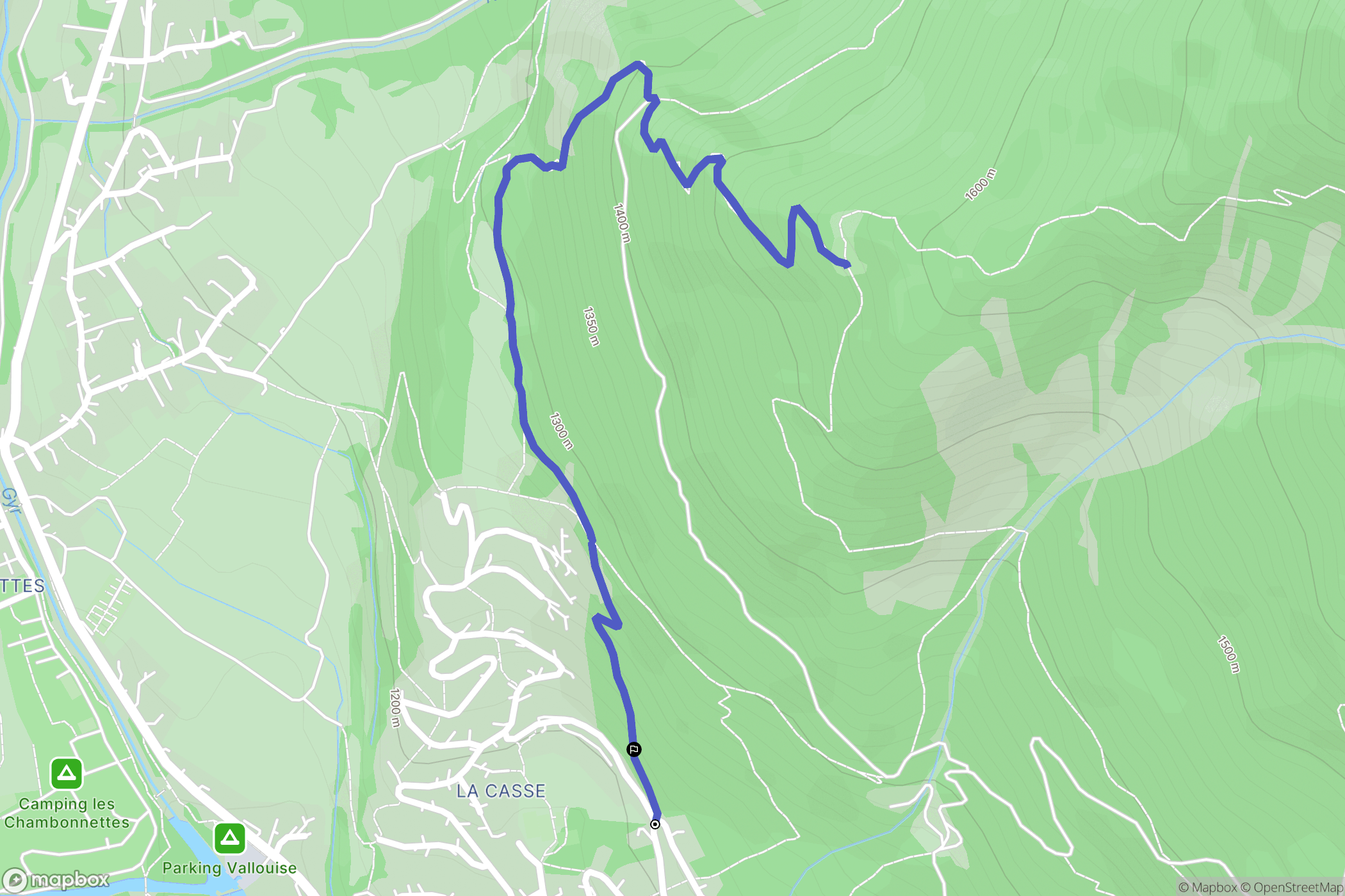 Vallouise-Pelvoux : carte du parcours de randonnée - France