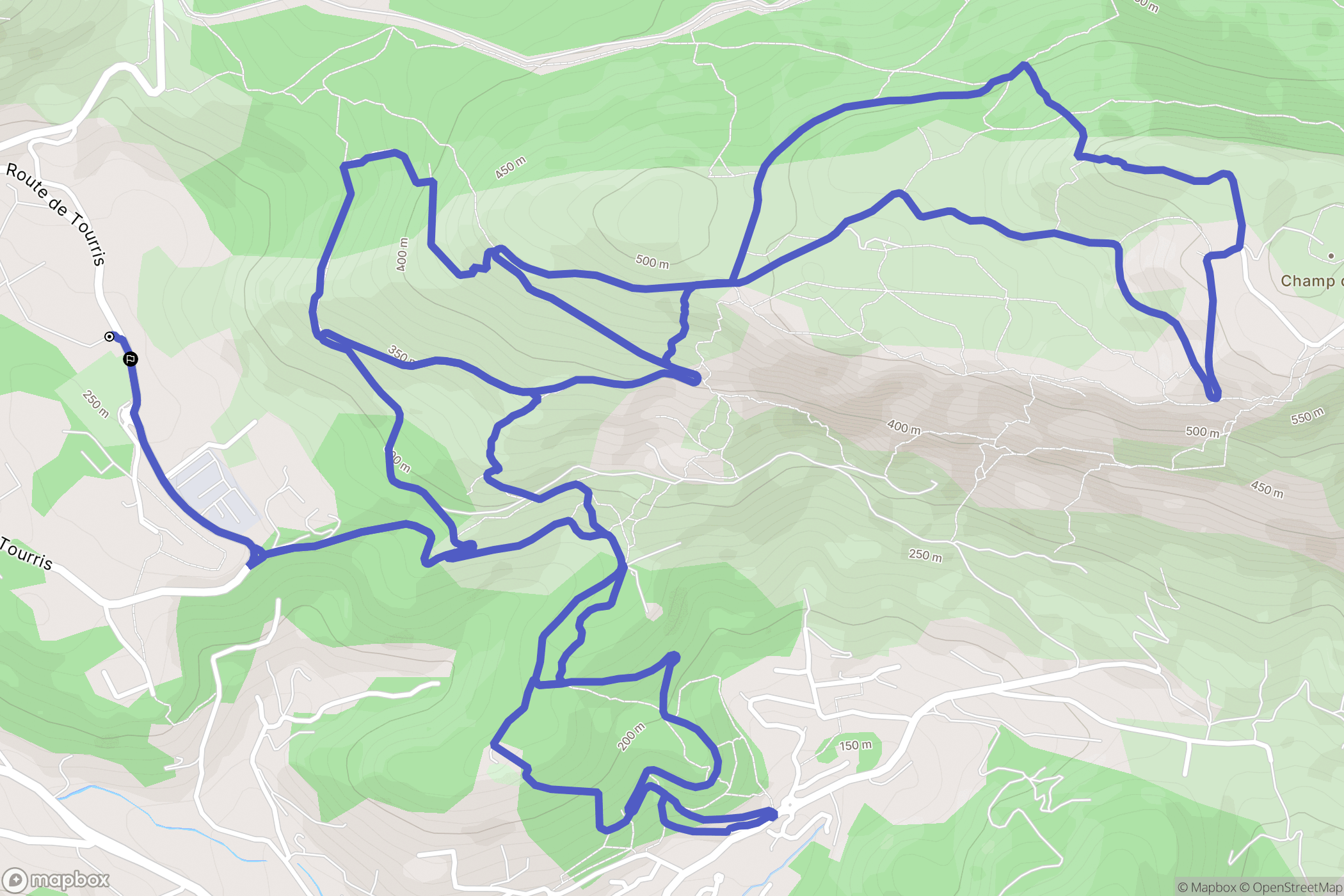 La Valette-du-Var : carte du parcours de randonnée - France