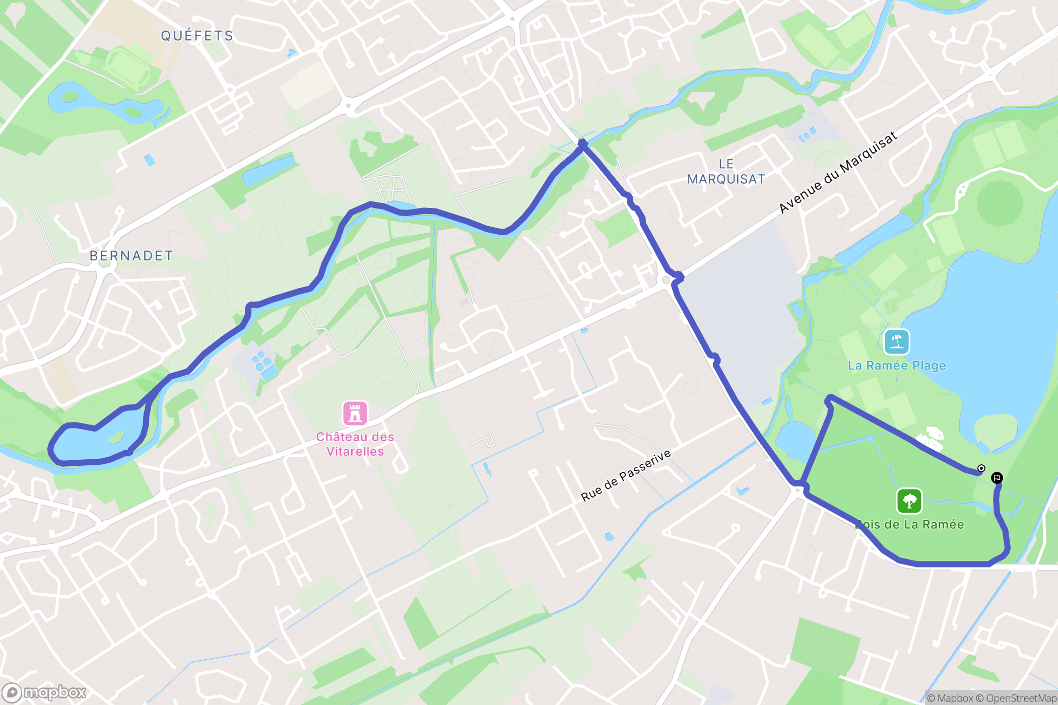 Tournefeuille : carte du parcours de randonnée - France