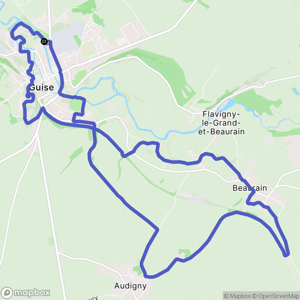 Guise : carte du parcours de randonnée - France