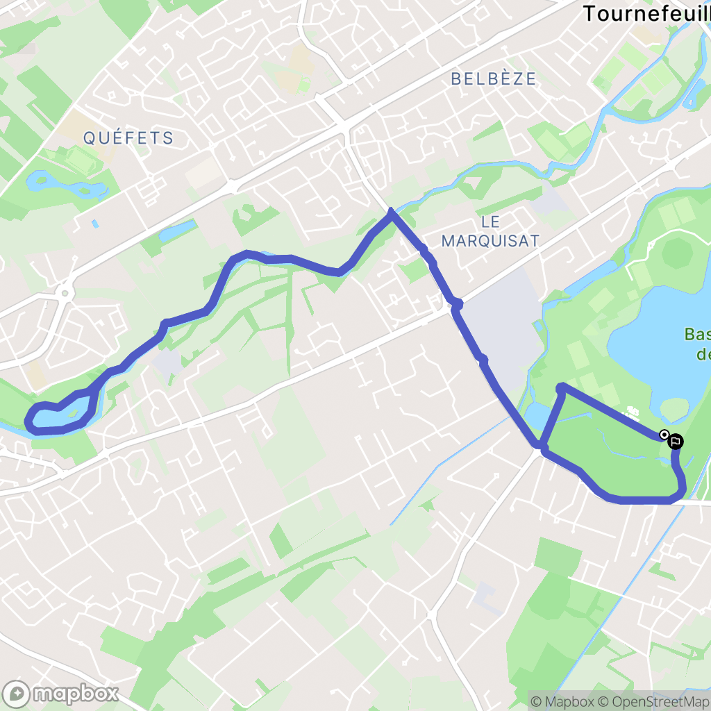Tournefeuille : carte du parcours de randonnée - France