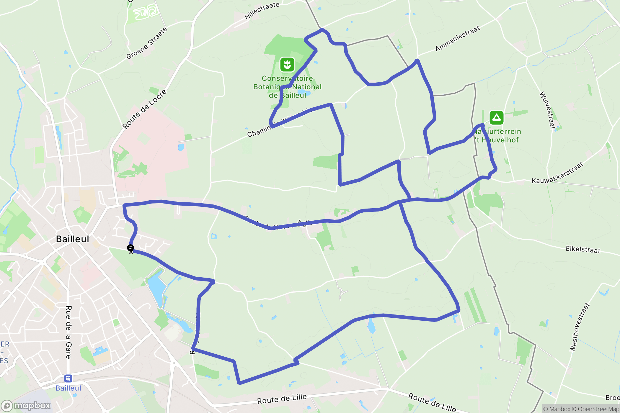 Bailleul : carte du parcours de randonnée - France